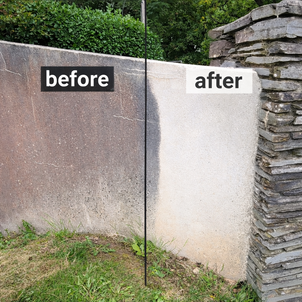Before and after render cleaning by ÉireShine