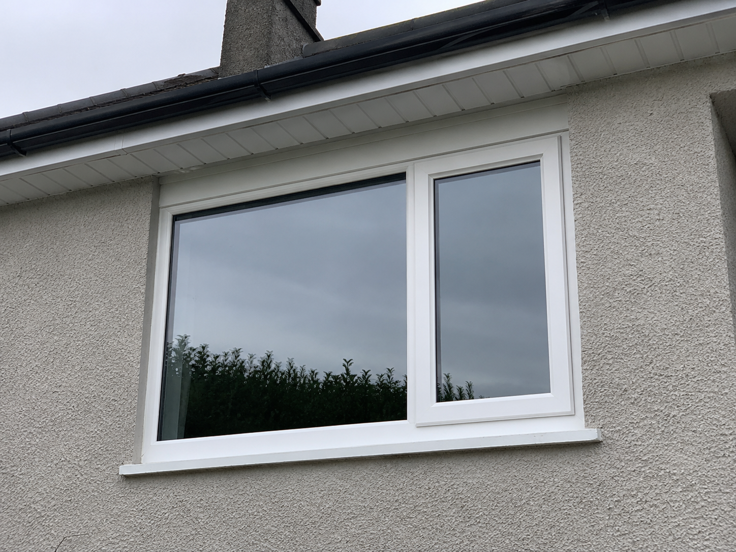 Spot-free upstairs window glass after a pure water clean in County Wexford
