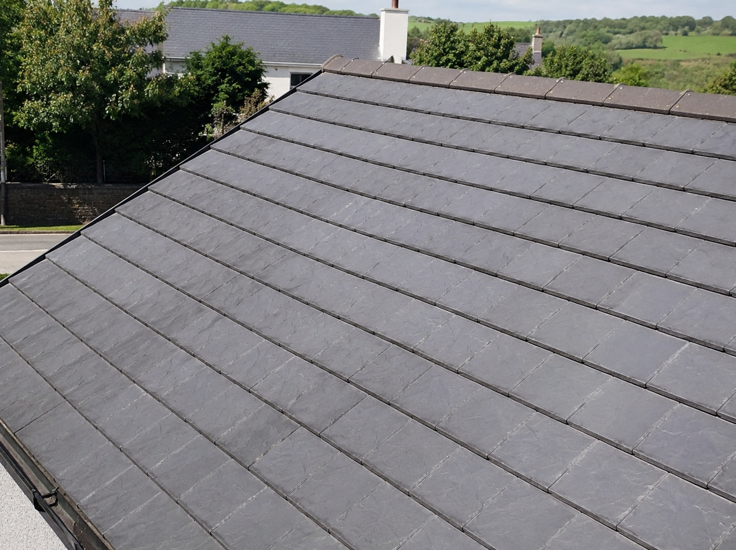 Roof tiles in County Wexford cleared of moss after professional treatment
